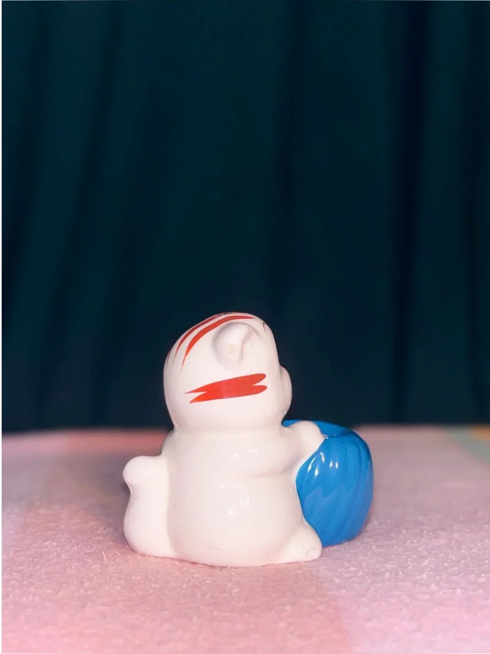 Vintage 1970s Japanese Comic-Style White Kitten Cat Toothpick Holder